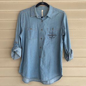 EXCLUSIVE Chrissy Tiegen Denim Shirt